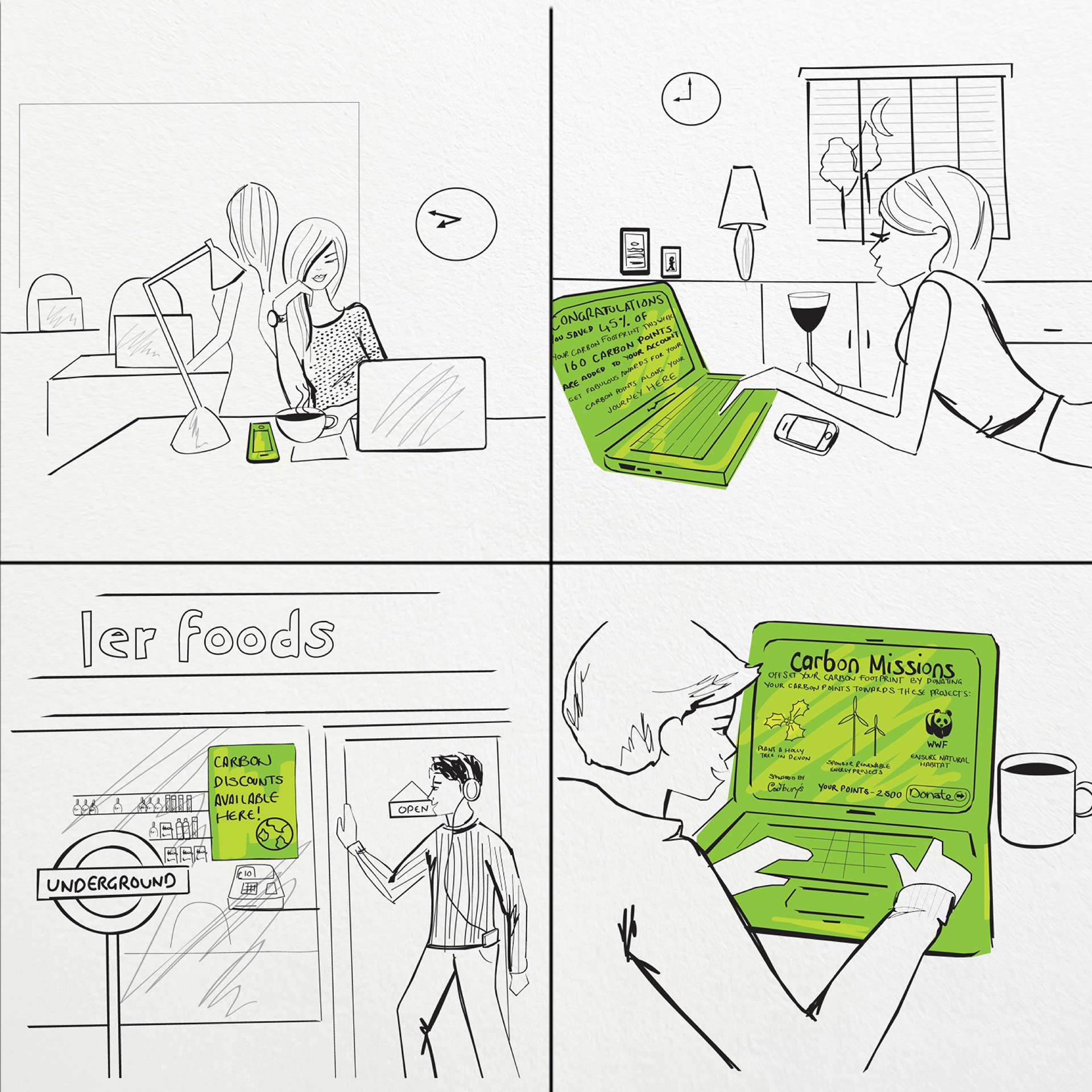 Storyboard design – Carbon Missions